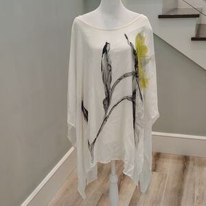 Caroline Rose Asymmetrical Poncho With Tank Top Liner Blouse Size XL